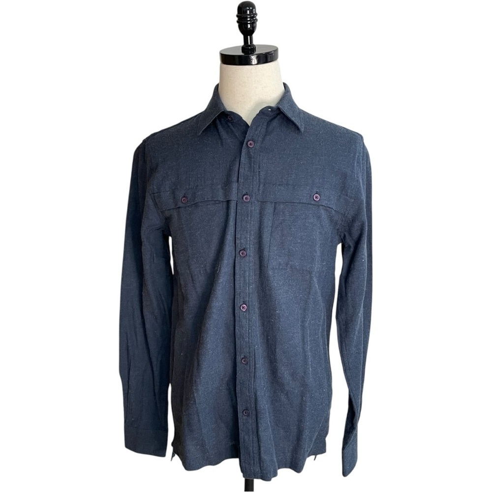 Threads 4 Thought Chambray Button Down Shirt Navy Blue